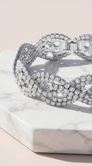 Braided Crystal Tennis Bracelet