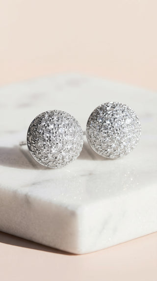 Round Ball Crystal Stud Earrings