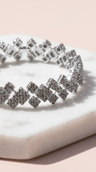 Square Crystal Tennis Bracelet