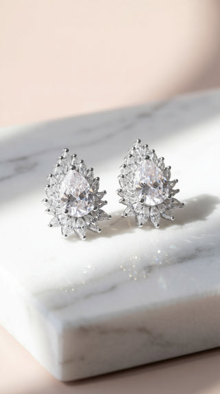 Teardrop Crystal Stud Earrings