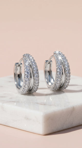 Micro Crystal Pavé Gold Plated Earrings