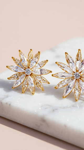 Starburst Statement Crystal Stud Earrings