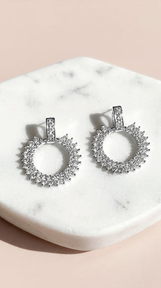 Circular Crystal Drop & Dangle Earrings