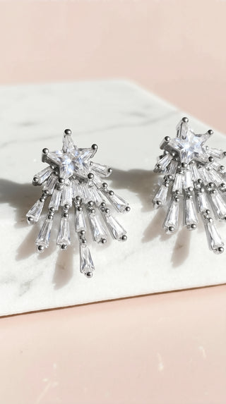 Star Burst Crystal Stud Earrings