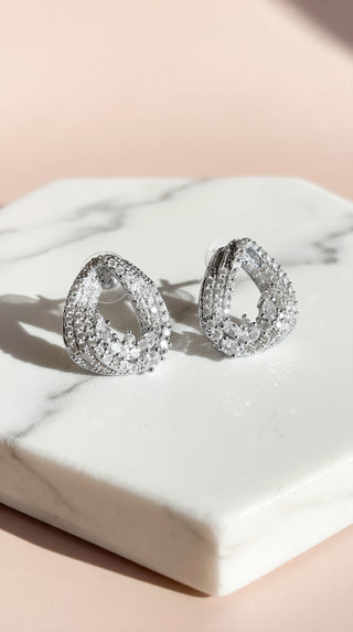 Pear Shape Crystal Stud Earrings