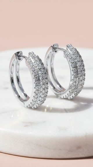 Huggie Hoop Crystal Earrings