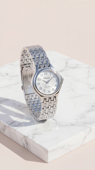 Textured Link Bracelet Watch