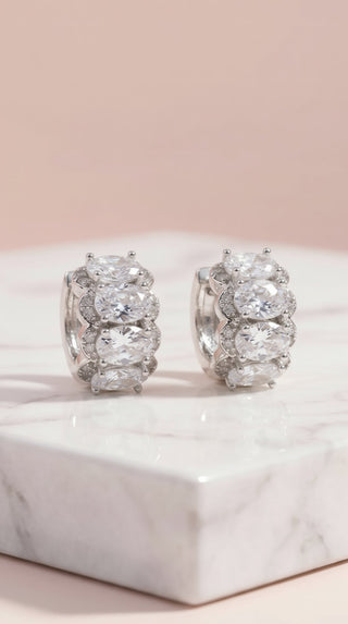 Micro Crystal Huggie Hoop Earrings