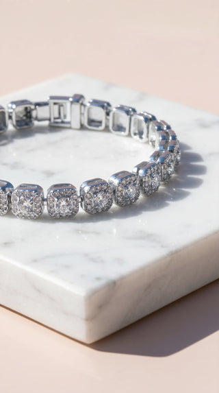 Gold Plated Crystal Tennis Bracelet