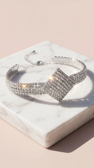 Square Crystal Tennis Bracelet