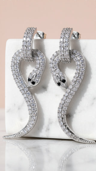 Pavé Crystal Snake Drop & Dangle Earrings