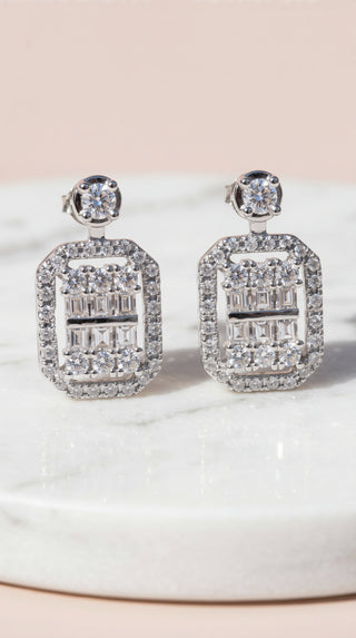Square Crystal Drop & Dangle Earrings