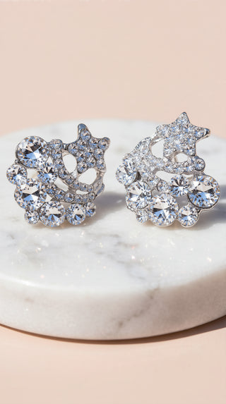 Star Cluster Crystal Stud Earrings
