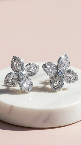 Flower Crystal Stud Earrings