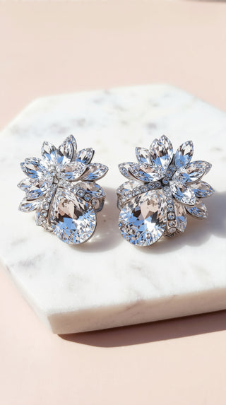 Teardrop Statement Crystal Stud Earrings