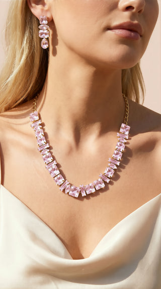 Statement Crystal Necklace & Earrings Set