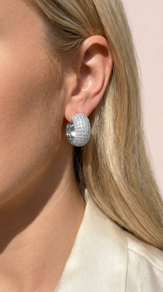 Micro Huggie Crystal Stud Earrings