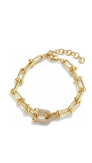 Gold Plated U-Link Paperclip Chain Bracelet