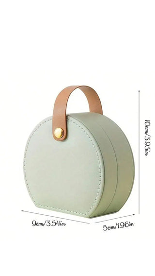 Mini Circular Travel Jewellery Case Compact Jewellery Storage Box