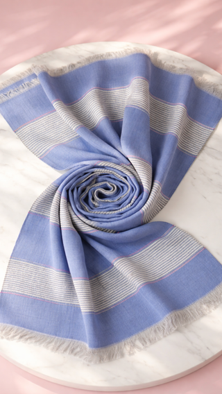 Lightweight Eco-Friendly Striped Glitter Scarf, Soft Breathable Shawl Wrap Sustainable Wood Pulp Biodegradable Scarf Pack of 12