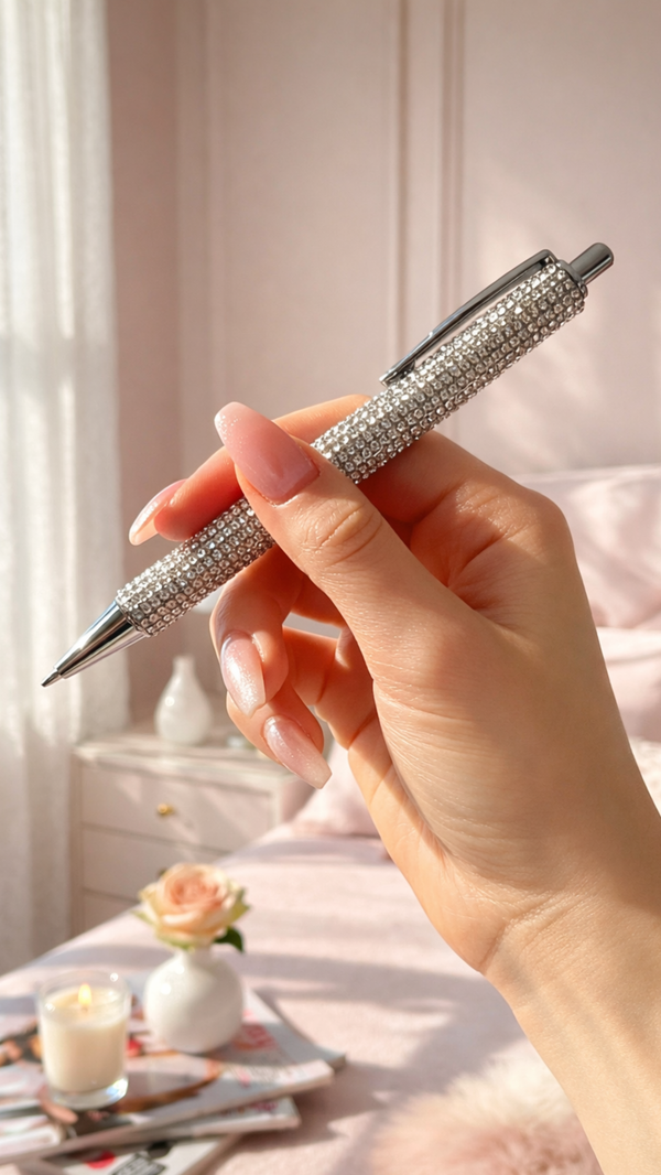 Luxury Crystal Rhinestone Ballpoint Writing Pen With Gift Case