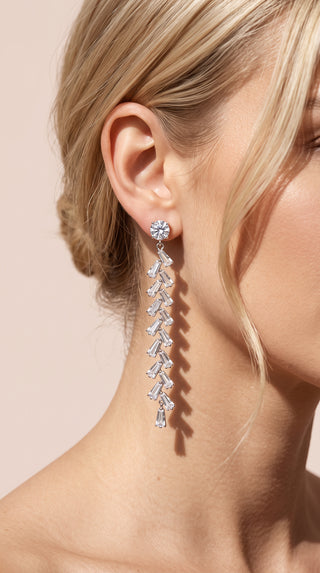Baguette Cut Crystal Drop & Dangle Statement Earrings