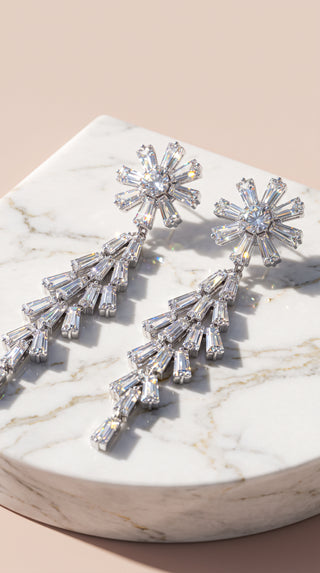 Starburst Crystal Drop & Dangle Statement Earrings