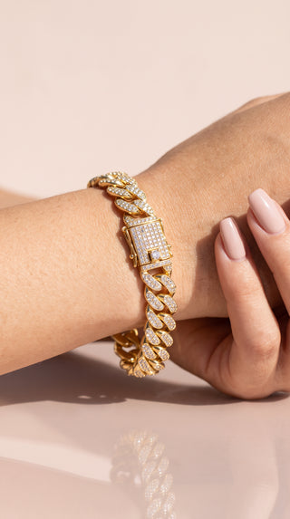 Unisex Geometric Square Link Statement Bracelet