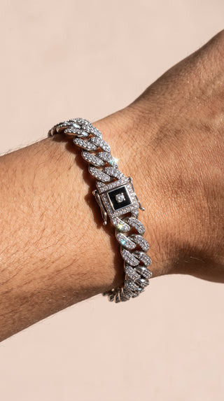 Unisex Geometric Square Link Statement Bracelet