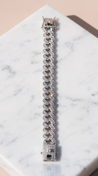 Unisex Geometric Square Link Statement Bracelet