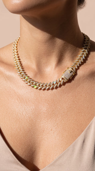 Chevron Crystal Chain Necklace