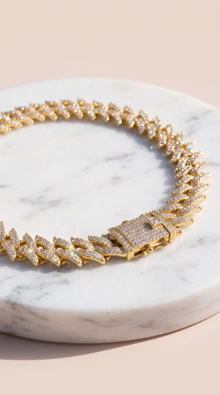 Chevron Crystal Chain Necklace