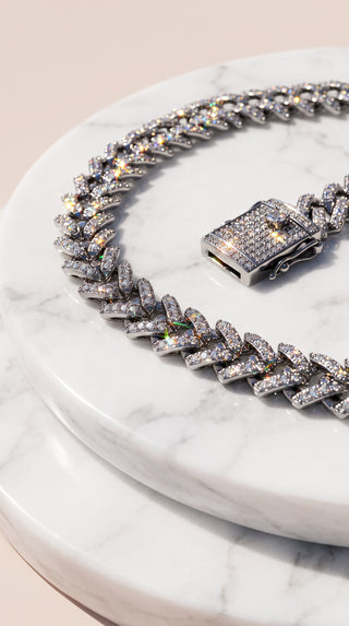 Chevron Crystal Chain Necklace
