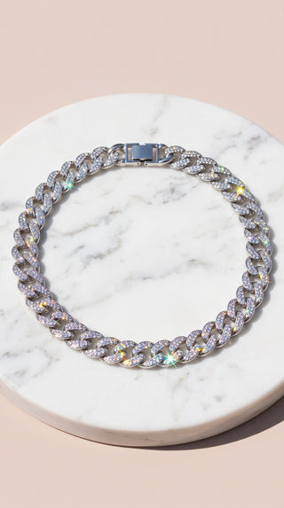 Pavé Cuban Link Curb Chain Necklace