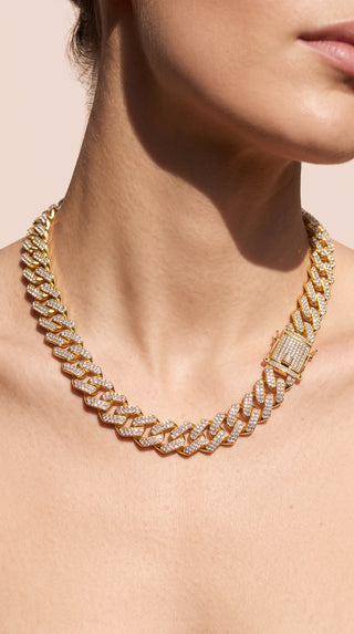 Pavé Cuban Link Curb Chain Necklace