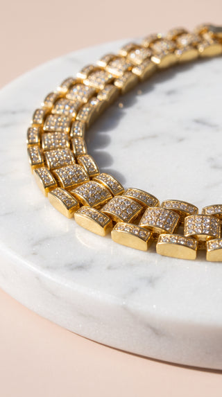 Women's Crystal Cuban Link Necklace
