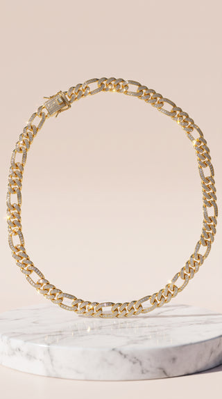 Gold-Tone Paved Cuban Link Necklace