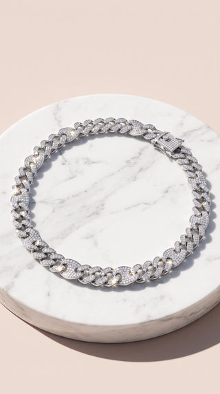 Micro Pavé Miami Curb Chain Necklace
