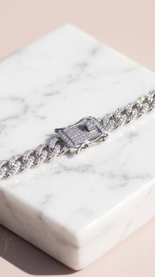Unisex Rhinestone Cuban Link Statement Necklace