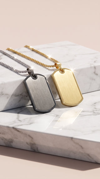 Personalised Dog Tag Stainless Steel Pendant Necklace