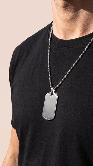 Personalised Dog Tag Stainless Steel Pendant Necklace