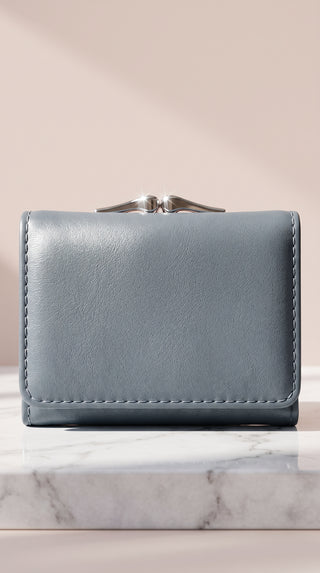 Women's Minimalist Kiss-Lock Multi-Fold Wallet