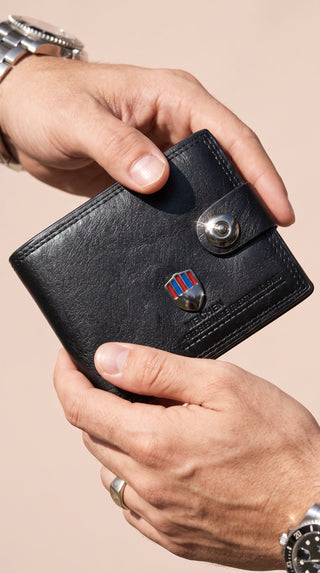 Men's Heritage Emblem Snap Bifold Leather Wallet