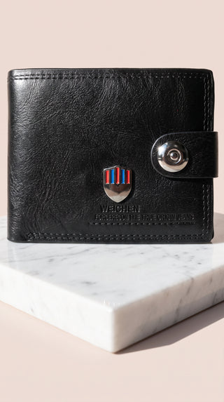 Men's Heritage Emblem Snap Bifold Leather Wallet
