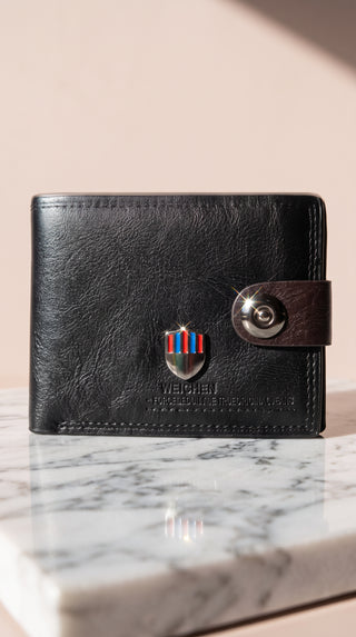 Men's Heritage Emblem Snap Bifold Leather Wallet