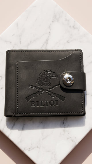 Men's Embossed Eagle Motif Bifold Pocket Wallet