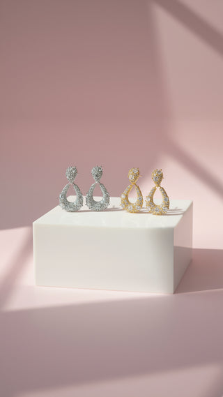 U Shape Crystal Drop & Dangle Earrings