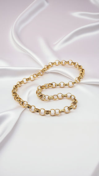 Gold Plated Belcher Chain Necklace Large Link
