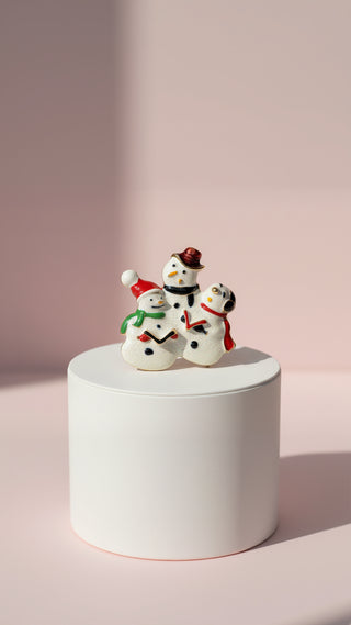 Singing Carols Snowman Festive Brooch