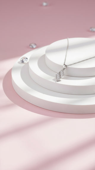 Baguette Cut Crystal Pendant Necklace